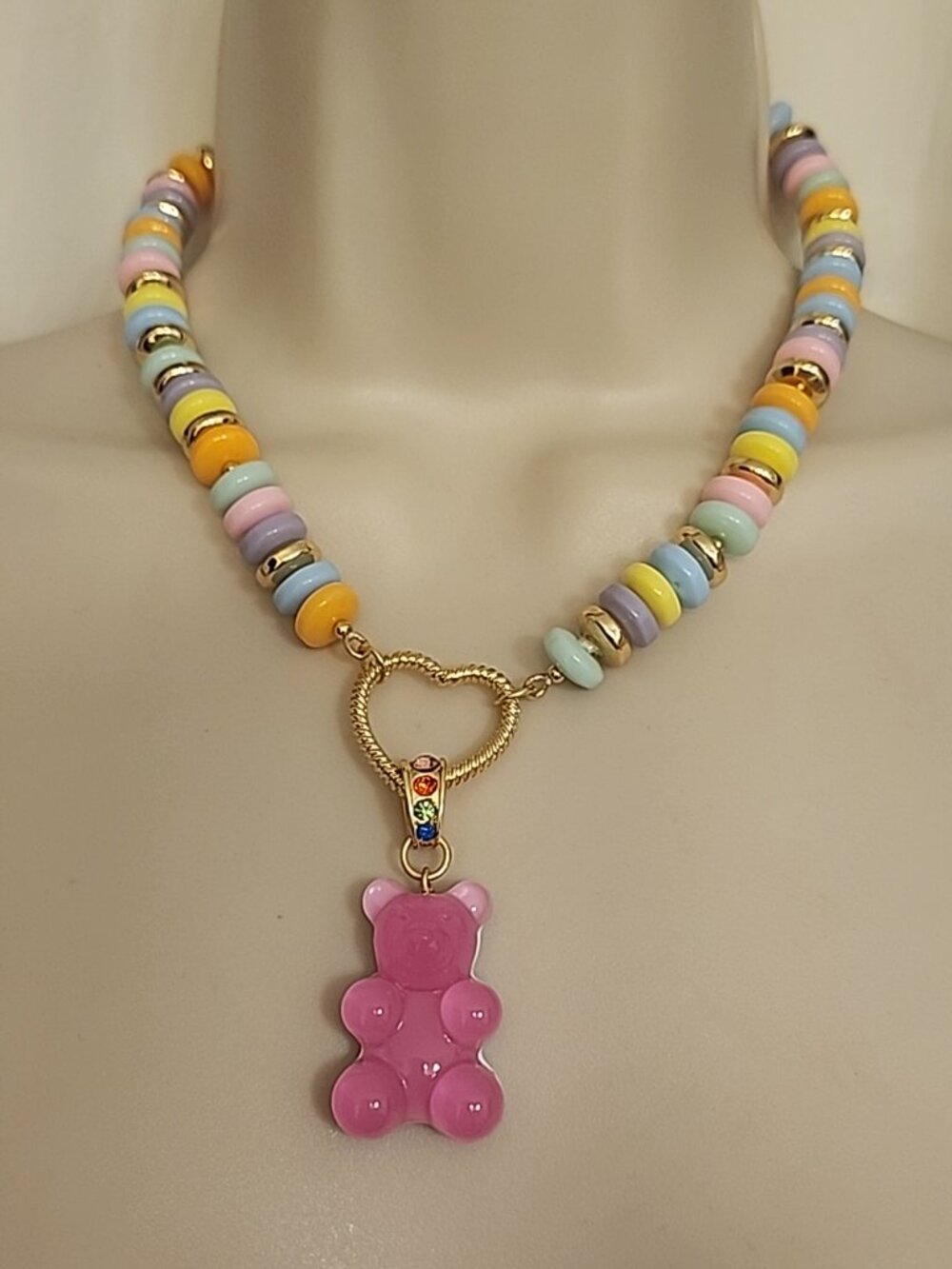 Betsey Johnson Gummy Teddy Bear Candy Statement Necklace & Bracelet Set NWT